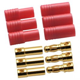 Gold plated triple 3.5mm connector housing
